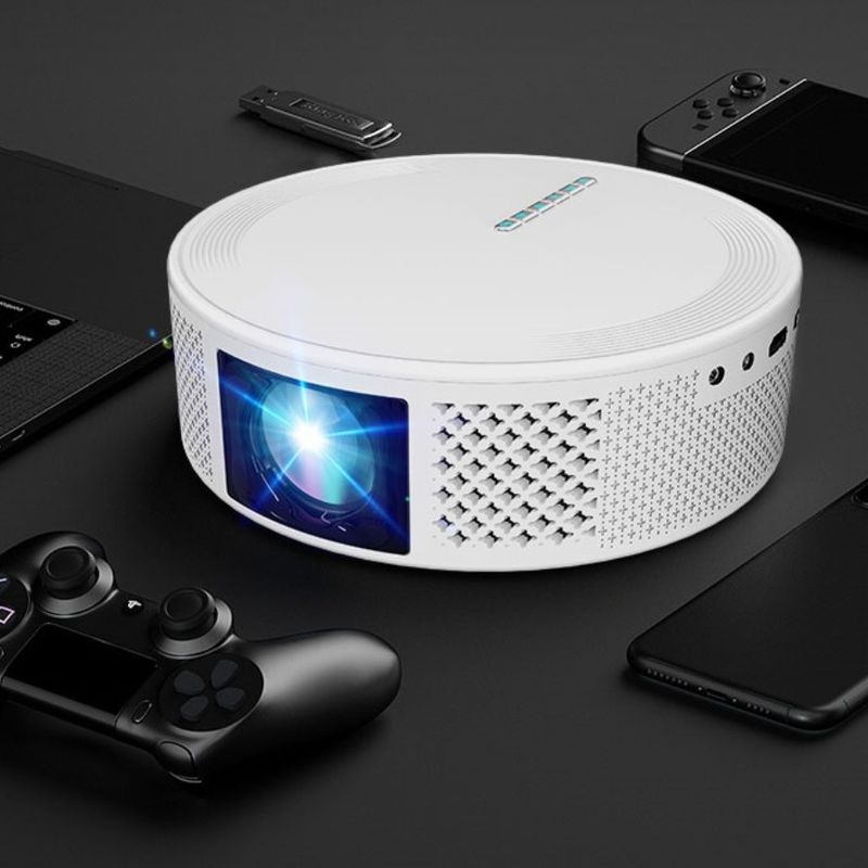 Okrągły, trwały projektor filmowy mały, domowy LED LED Mini HD projektor Android