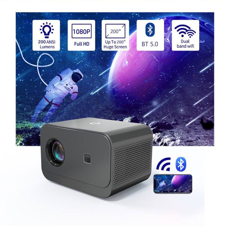 Android 9.0 Nowy produkt Elektryczny wgląd LED+LCD HDMI Projektor 200 lumenów