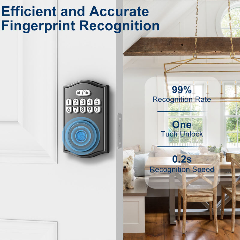 Smart Door Lock, Keyless Entry Door Lock, Fingerprint Door Lock Keypad Deadbolt z 2 kluczami, Smart Locks dla drzwi wejściowych