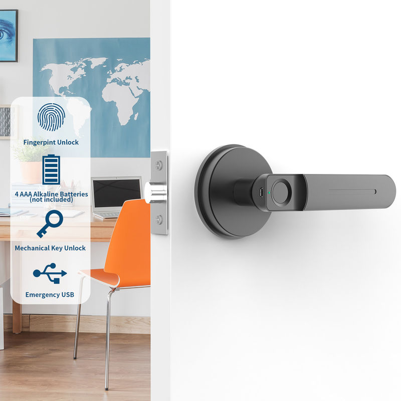 D01 Smart Keyless Entry Door Lock With Handle, Fingerprint Door Lock Do pomieszczenia/biura/aplatamentu