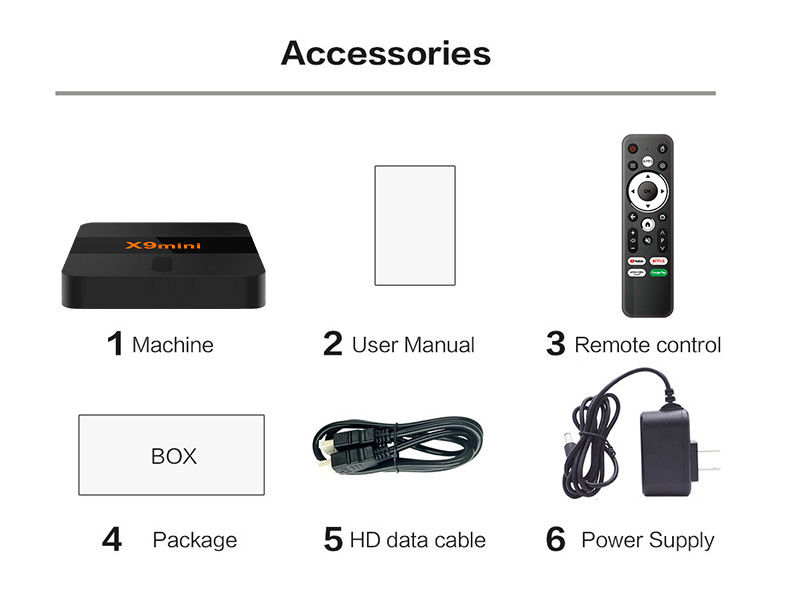 2024 Najtańsza TV Box Android 9 ATV z BT Voice Remote 1G 8G X9mini