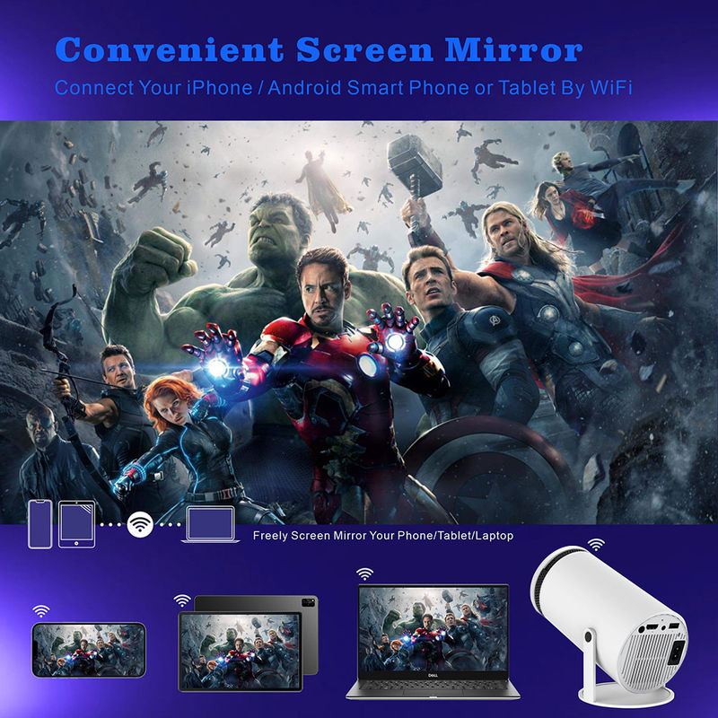 Android 11.0 Projektor domowego kina HY300 Multimedia Celem 150 ANSI Lumens 60W HDMI