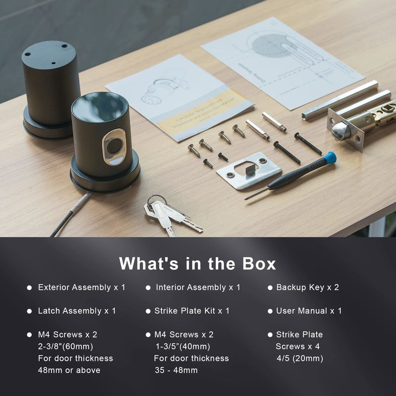 Q1 Czarny Smart Door Lock Odciski palców Głowica drzwi do sypialni domowej